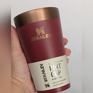 New Stanley cranberry 16 oz pint cup stacking vacuum insulated stainless steel